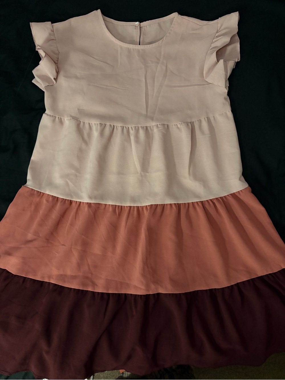 SHEIN Color Block Tiered Babydoll Dress/S
